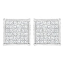 10K White Gold 2ct TDW Princess-Cut Composite Diamond Stud Earring (I-J ,I2-I3)