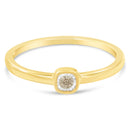 14K Yellow Gold Plated .925 Sterling Silver 1/20 Carat Diamond Square Cushion-Shaped Miracle Set Petite Fashion Promise Ring (J-K Color, I1-I2 Clarity) - Size 6