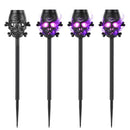 Solar Skull Torch Lights 4-Pack with Purple Flame Effect