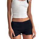 Elastic Waist Close-fitting Casual Shorts