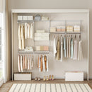 Closet System 4-8 FT Wall-Mounted Closet Shelves and Rod