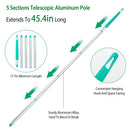 US Swimming Pool Vacuum Head Brush Cleaner Telescopic Pole Fountain Cleaning Tool w/ Bag For Above Ground Pool Spas Ponds