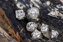 Dragon's Eye Hollow Metal Dice Set - Pink Gems