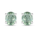0.68 Carat Genuine Green Sapphire .925 Sterling Silver Earrings