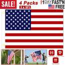 4 Pcs 3 x 5 Ft American US Flags Vivid Color and UV Fade Resistant Canvas Header Double Stitched with Brass Grommets for Indoor Outdoor