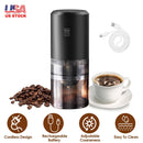 Electric Cordless Coffee Bean Grinder Rechargeable Battery 5 Levels Coarseness Ceramic Core Portable Coffee Grinder With Removable Cup For Espresso Co
