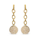 14K Yellow Gold 1.0 Cttw Diamond Chain Cluster Dangle Chain Earrings (I-J Color, I1-I2 Clarity)