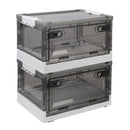 2 Packs Foldable Storage Bins Collapsible Storage Box Organizer Stackable Toy Container with Double Doors Top Lid Rolling Wheels for Clothes Toys Book