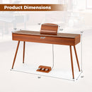 88-Key Graded Hammer Action Weighted Keyboard with Push-pull Drawer-Brown