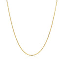 18k Yellow Gold Diamond Cut Cable Link Chain (1.10 mm)