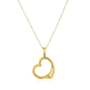14k Yellow Gold Floating Heart Drop Pendant