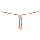 10K Rose Gold over .925 Sterling Silver 1/10 Cttw Round-Cut Diamond Heart Link Adjustable Bolo Bracelet (H-I Color, I2-I3 Clarity) - 6"-9" Adjustable