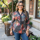 NY Collection Womens Plus Size Chiffon Bell-Sleeve Tunic, Size 1X