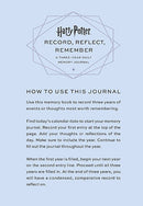 Harry Potter Memory Journal: Record, Reflect, Remember