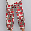 Women's Loose And Irregular Rendering Printing Elastic Waist Dungarees