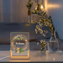 Personalized Night Light for Teen Girls with Name | Tropical Wreath with Teen Icons | Bedroom Decor Gift