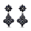 3.33 Carat Genuine Blue Sapphire .925 Sterling Silver Earrings