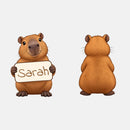 Personalized Capybara Plush Pillow with Custom Name Sign