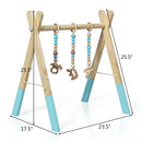 Portable 3 Wooden Newborn Baby Exercise Activity Gym Teething Toys Hanging Bar