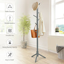 2 Heights Wooden Coat Rack with 8 Hooks