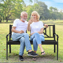 Patio Garden Bench with Powder Coated Steel Frame