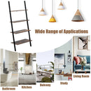 Multipurpose 4-Tier Industrial Leaning Wall Bookcase with Metal Frame