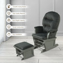 Wood Baby Glider and Ottoman Cushion Set with Padded Armrests for Nursing