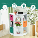 3-Tier Kids Storage Shelf Corner Cabinet with 3 Baskets