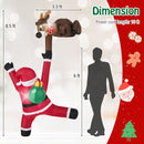8.5 Feet Christmas Inflatable Reindeer and Climbing Santa Claus with Built-in LED Lights
