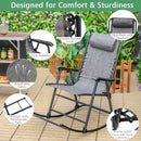 Outdoor Patio Camping Lightweight Folding Rocking Chair with Footrest