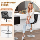 PU Leather Upholstered Bar Stools Set of 2 with Back and Adjustable Height