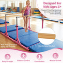 8 FT Double Horizontal Bars with 13-Level Adjustable Heights and 6-Level Adjustable Width-Pink