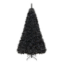 6/7/8 Feet Black Artificial Halloween Christmas Tree with PVC Branch Tips and 210/320/450 Cool White LED Lights