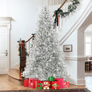 6 Feet Snow-flocked Artificial Christmas Tree Pre-lit Hinged with 81 Sphere Lights and Remote