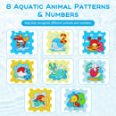 8-Piece Educational Interlocking Baby Play Mat with Animals and Numbers