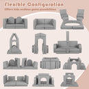 8-Piece Modular Kids Play Couch with Comfy Suede Fabric