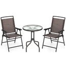 8-Piece Outdoor Furniture Set-Solar Umbrella Bistro Set Conversation Set Chaise Lounger Folding Bed Side Table Swing Chair & Dining Set