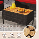 8 Piece Patio Wicker Sofa Set 4 Rattan Chairs and 2 Loveseat with 2 Table