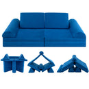 6 Pieces Convertible Kids Sofa Playset with Zipper