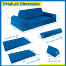 6 Pieces Convertible Kids Sofa Playset with Zipper
