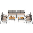 8-Piece Patio Conversation Set with Acacia Wood Coffee Table