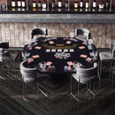 8-Player Foldable Poker Table Top with Cup Holders