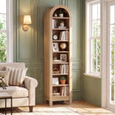 8-Tier Modern Arch Bookshelf with 3 Adjustable Shelves