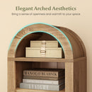 8-Tier Modern Arch Bookshelf with 3 Adjustable Shelves