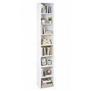 8-Tier Narrow Bookshelf with Adjustable Shelves