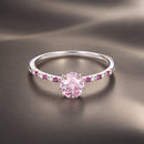 925 Sterling Silver White Gold Plated Pavé CZ 0.6cm Ring Size 6 for Women