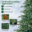 6/7/8 Feet Christmas Tree with Warm White LED Lights and Pine Cones