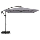 8 x 8 Square FT Solar LED Offset Cantilever Patio Umbrella with 360° Rotation