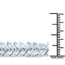 10.12 Carat Genuine Aquamarine .925 Sterling Silver Bracelet