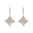 14K Rose Gold Plated .925 Sterling Silver Round-Cut Diamond Accent Dangle Rhombus Earrings (H-I Color, I2-I3 Clarity)